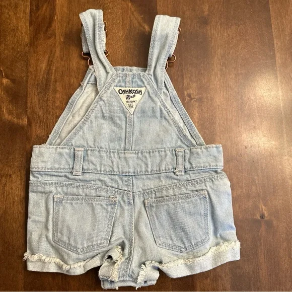 Oshkosh Overalls Baby Girl 6 Months Shorts Western Beach School Cute 💕 - Picture 4 of 6
